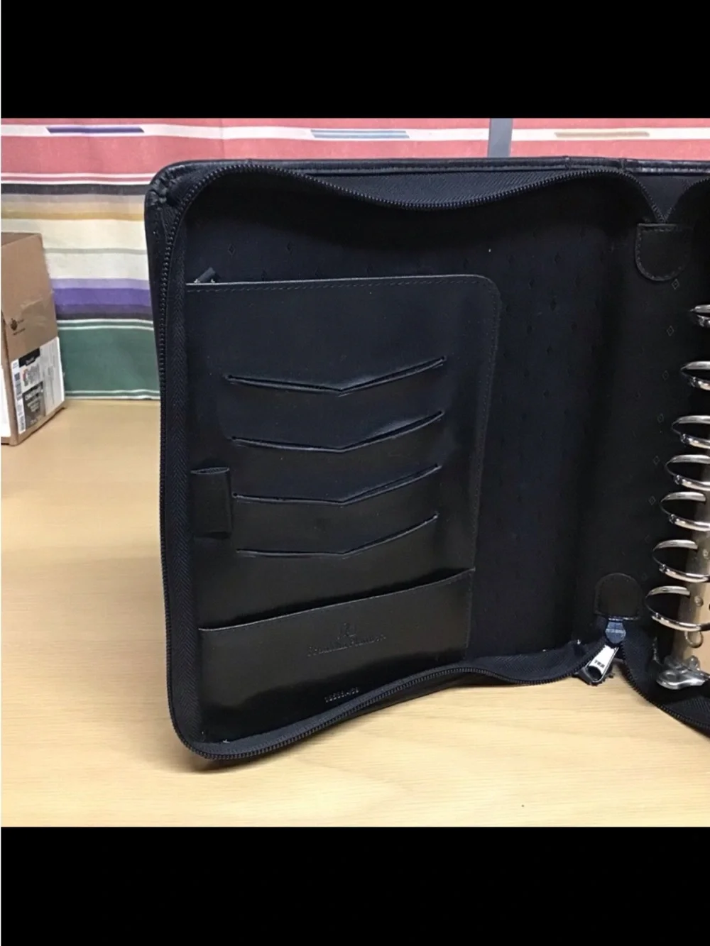 Franklin Quest Black Leather Planner Binder 7 Ring